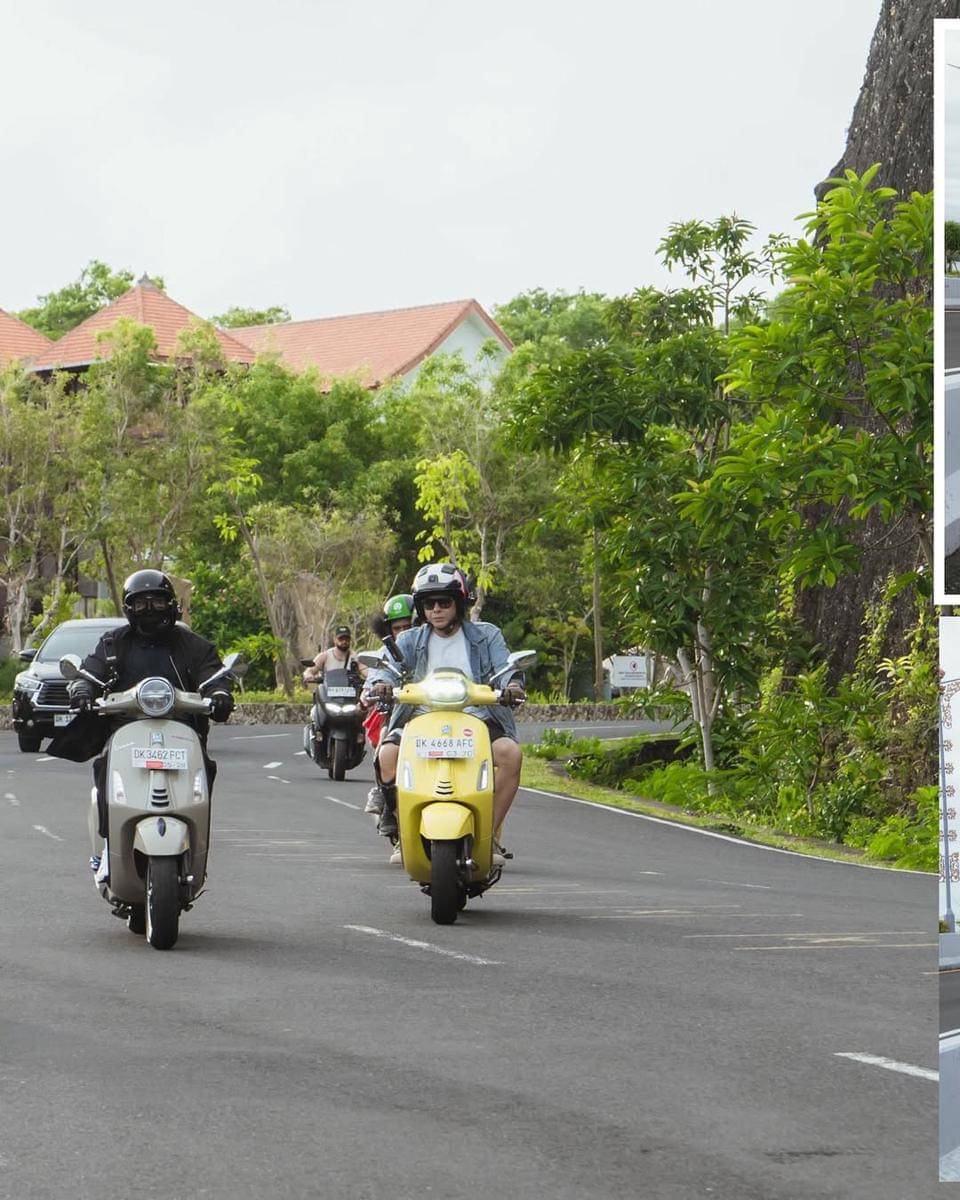 The Dudas-1 touring naik Vespa di Bali.