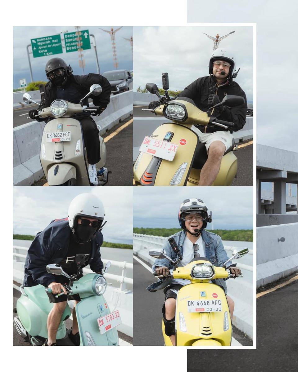 The Dudas-1 touring naik Vespa di Bali.