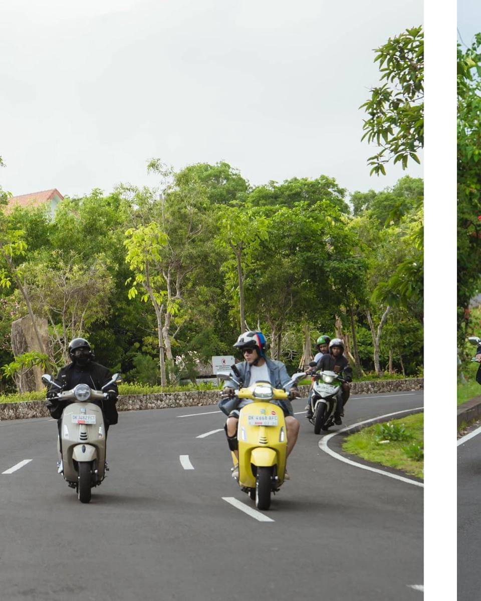 The Dudas-1 touring naik Vespa di Bali.