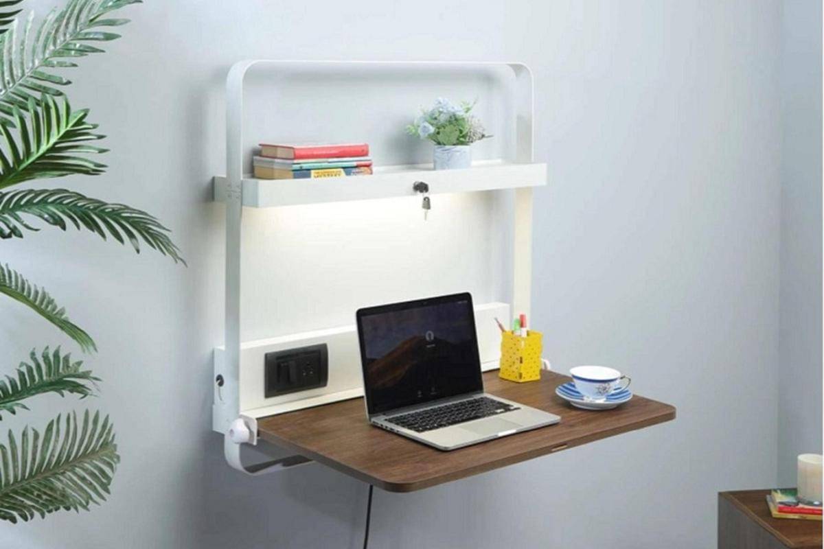 ilustrasi wall mounted desk