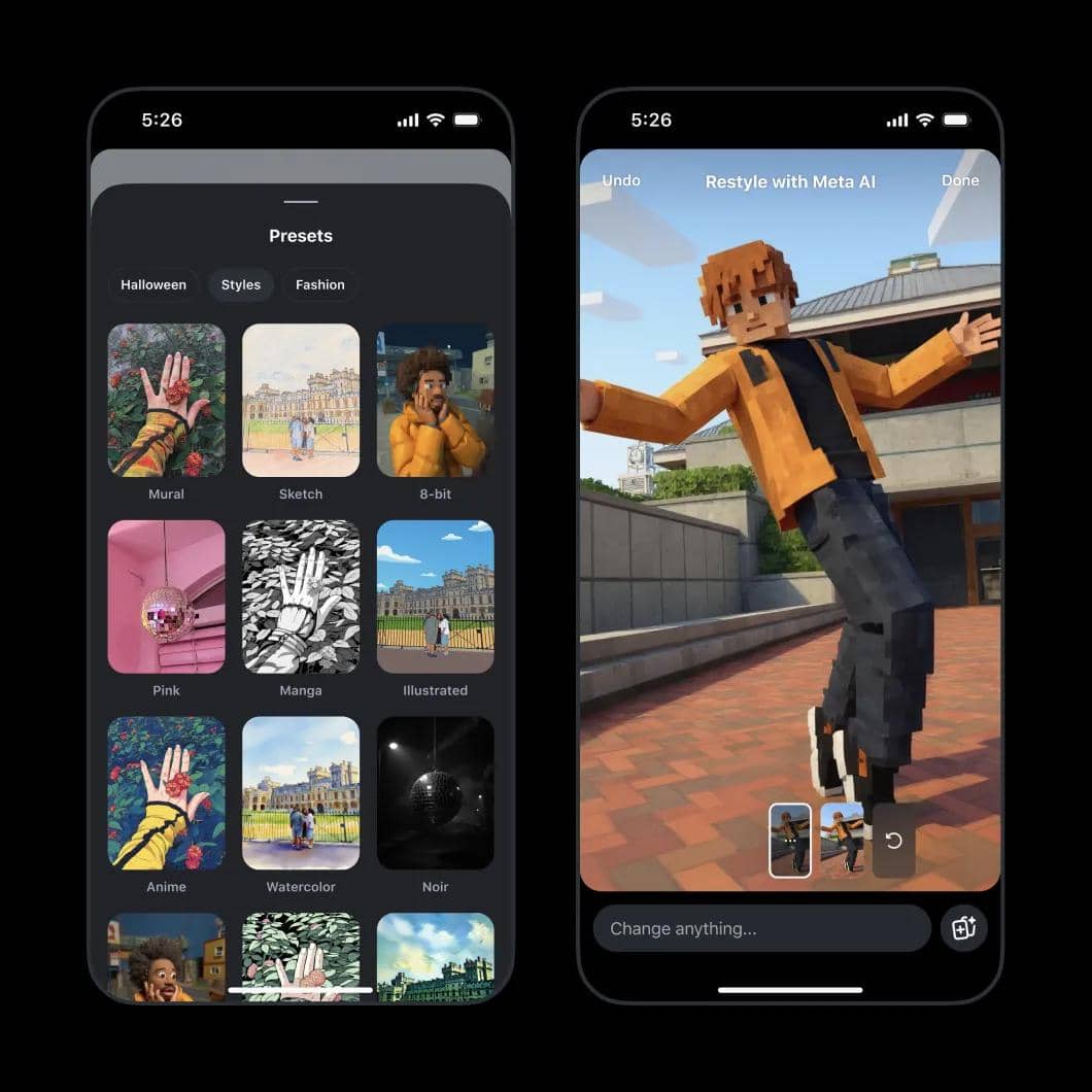 ilustrasi Meta AI Restyle di Instagram 