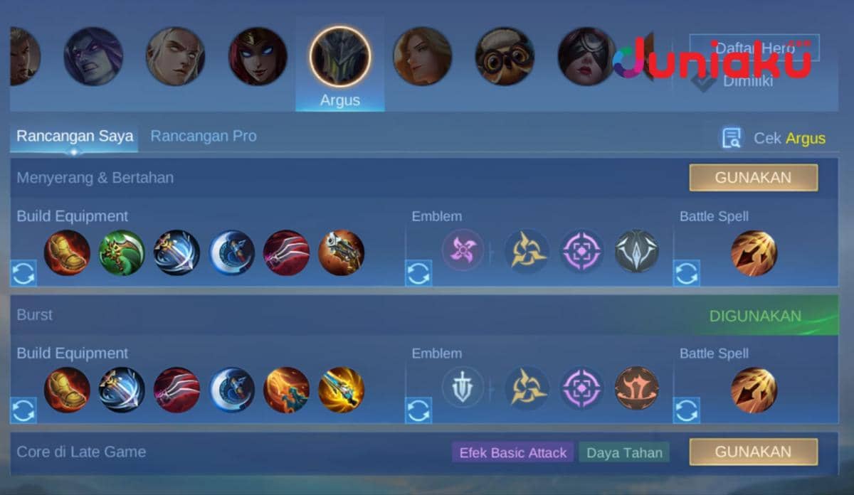 Build Argus (Dok. Moonton/Mobile Legends)