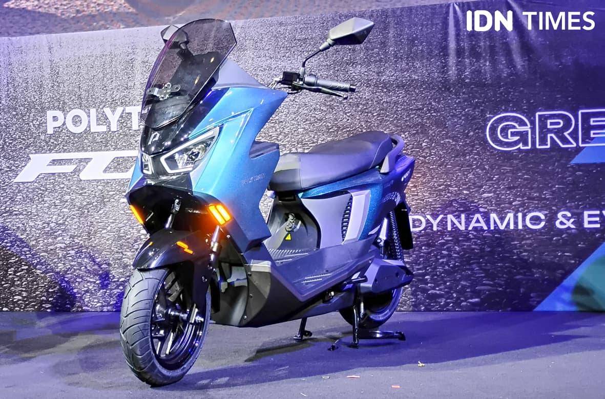 Polytron merilis motor listrik baru, FOX 350, di Jakarta, Rabu (19/11/2025). (IDN Times/Dheri Agriesta) 