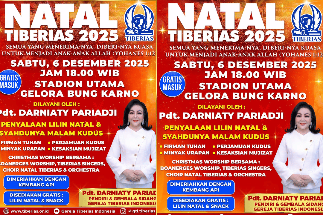 poster acara Natal Tiberias 2025