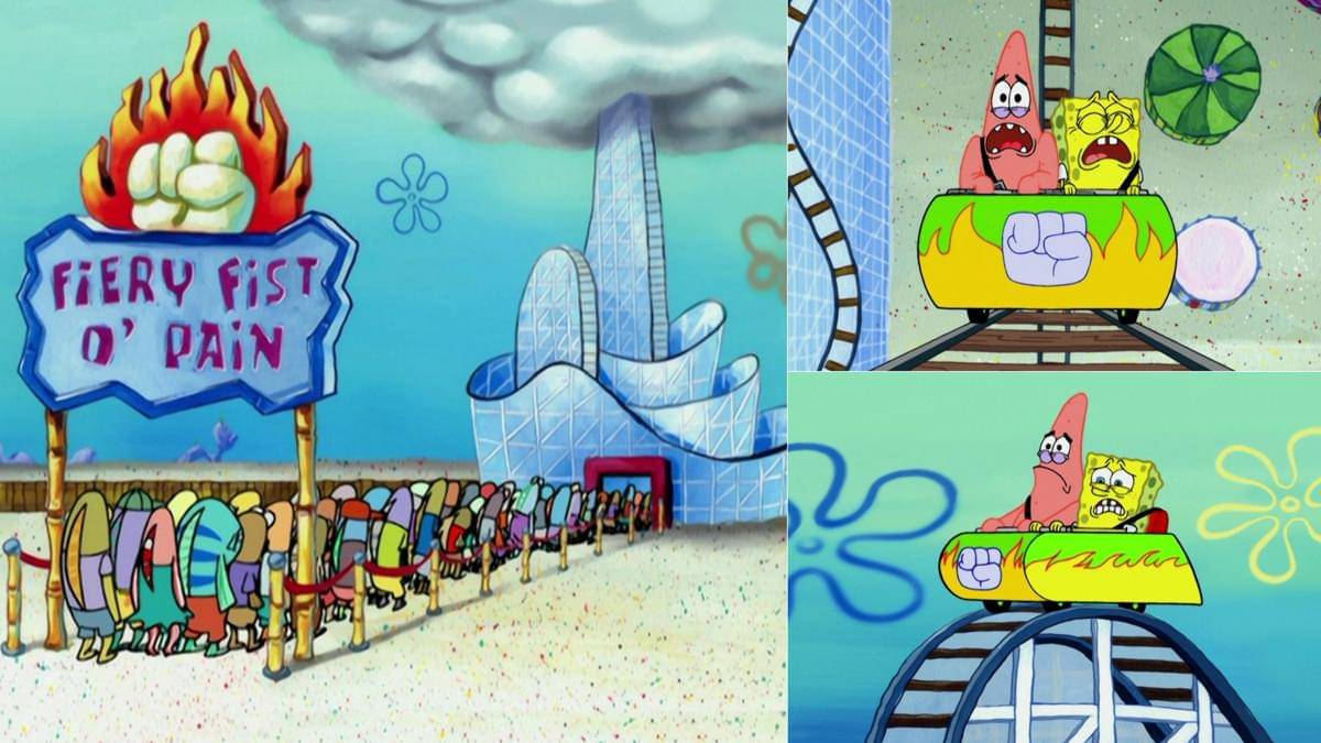 Fiery Fist O' Pain, wahana roller coaster ekstrem di Glove World