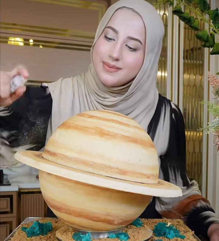 Tasyi Athasyia bikin kue AI planet Saturnus