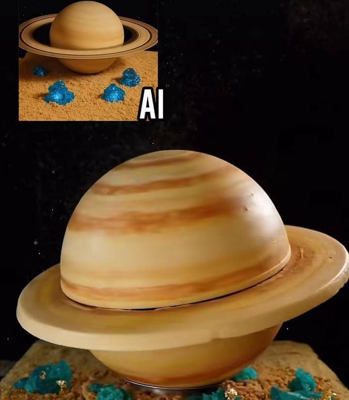 Tasyi Athasyia bikin kue AI planet Saturnus