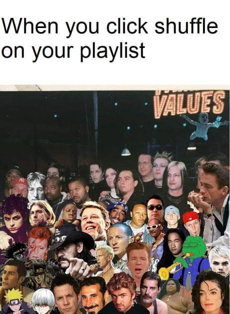 meme dengar lagu mode acak