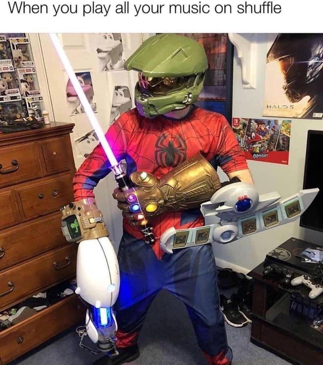 meme dengar lagu mode acak