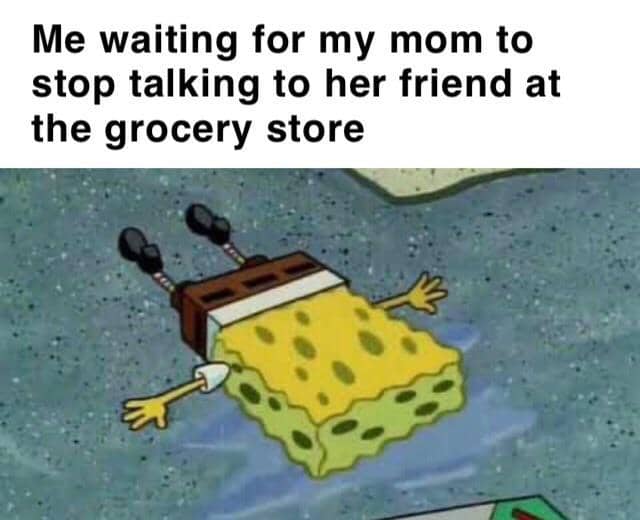 meme SpongeBob momen belanja bulanan