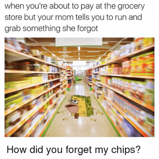 meme SpongeBob momen belanja bulanan