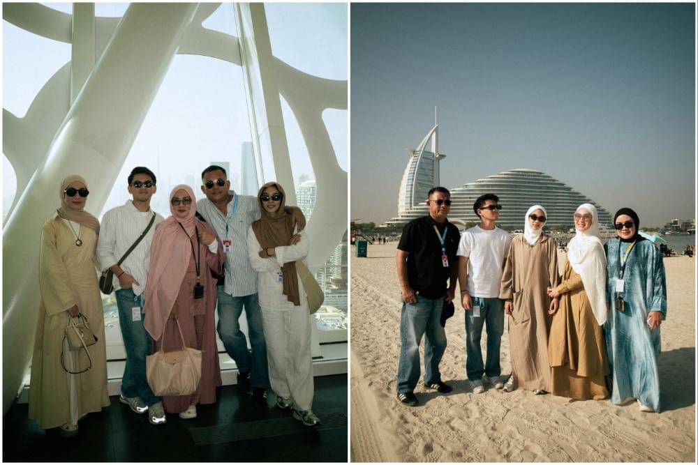 Potret Rey Bong dan keluarga liburan ke Dubai.