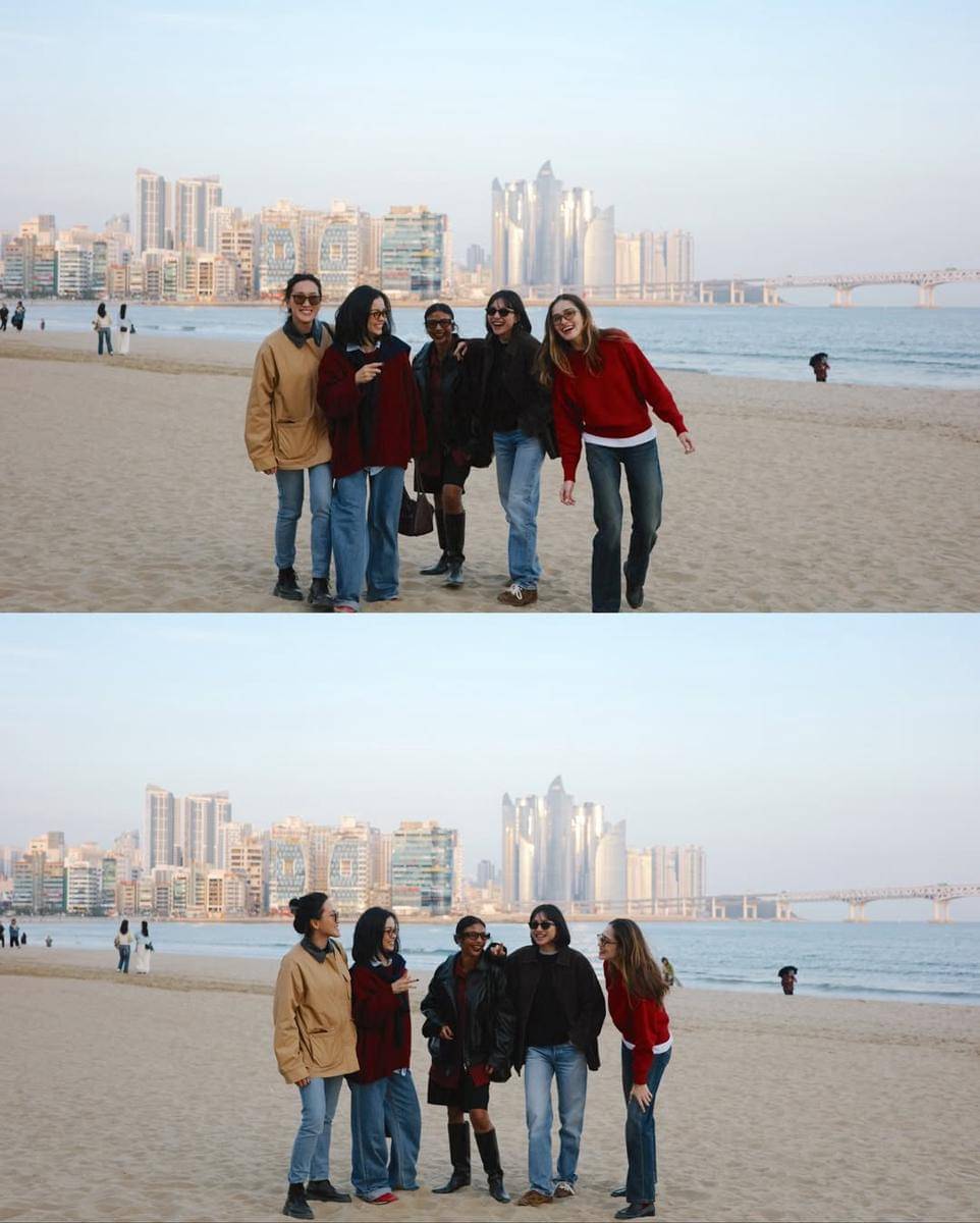 Yasmine Wildblood dan sahabat di Busan.