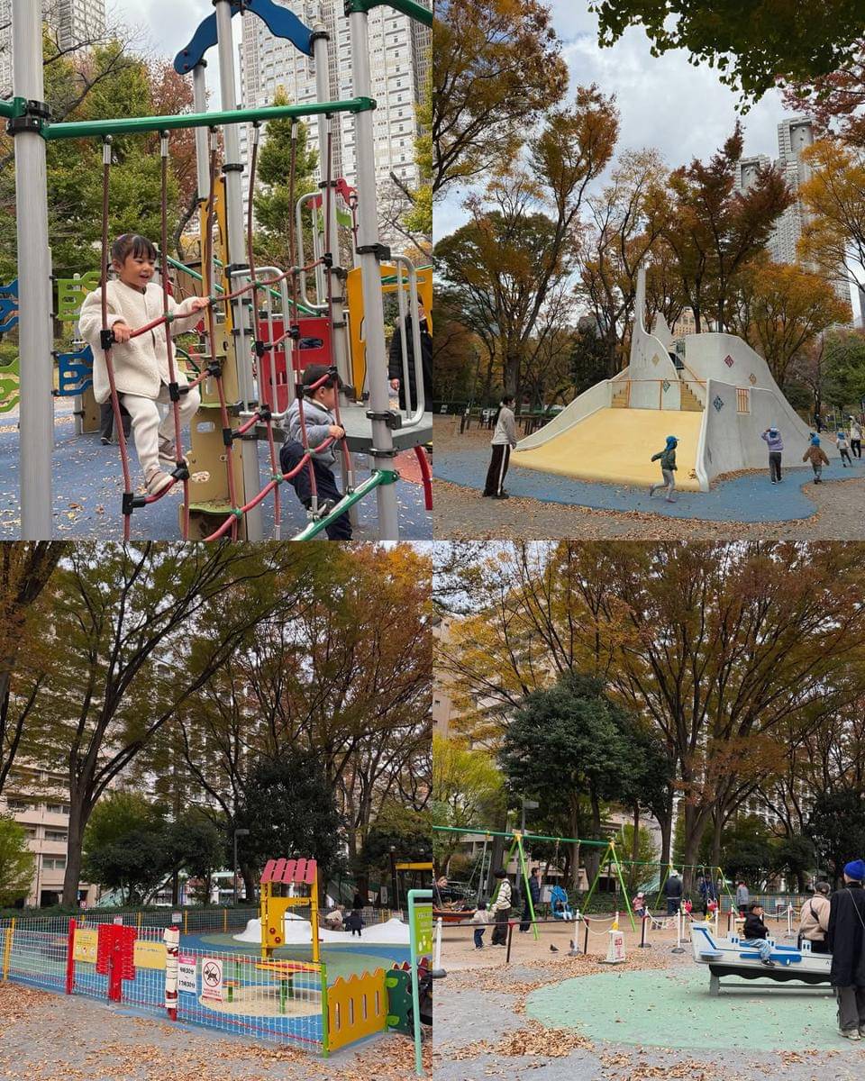 Potret Winona Willy ajak Anak Main di Playground yang ada di Jepang