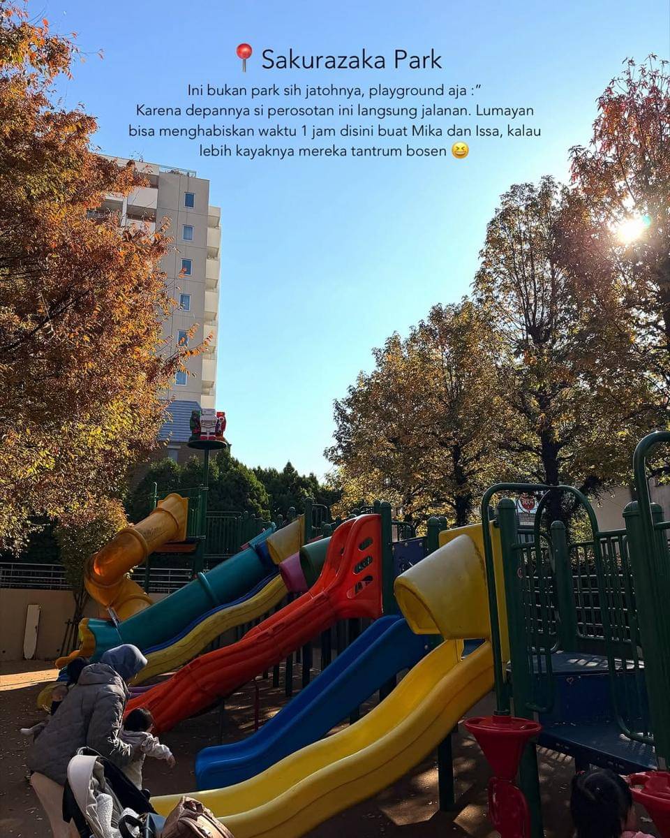 Potret Winona Willy ajak Anak Main di Playground yang ada di Jepang