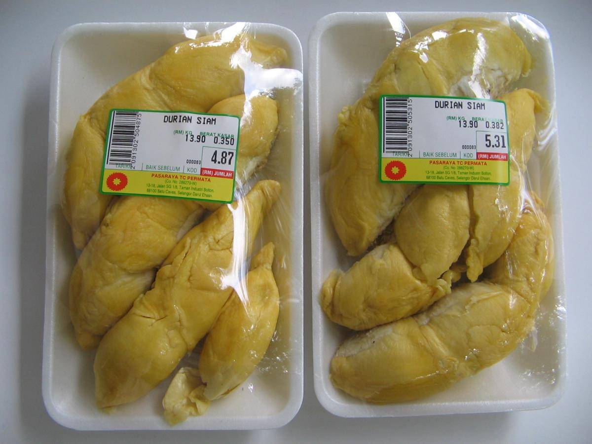 ilustrasi durian dalam kemasan
