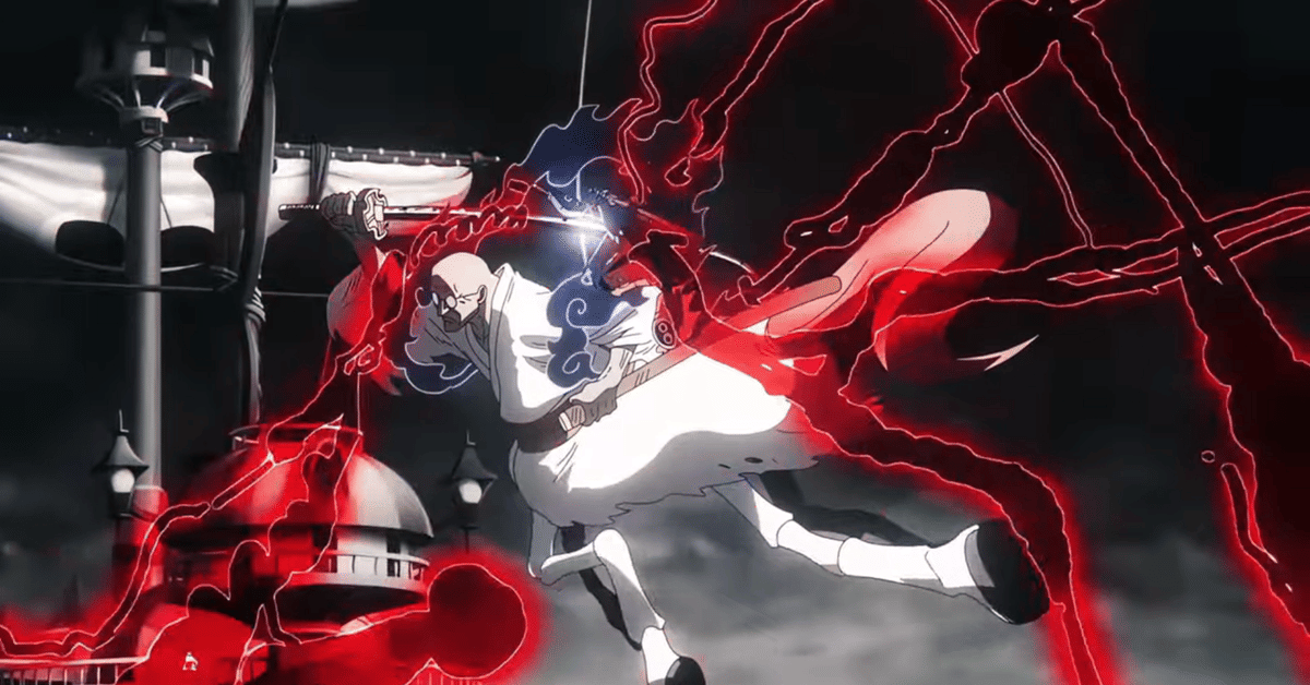 Ethanbaron V. Nusjuro lawan Roronoa Zoro. (Dok. Toei Animation, Shueisha, Eiichiro Oda/One Piece) 