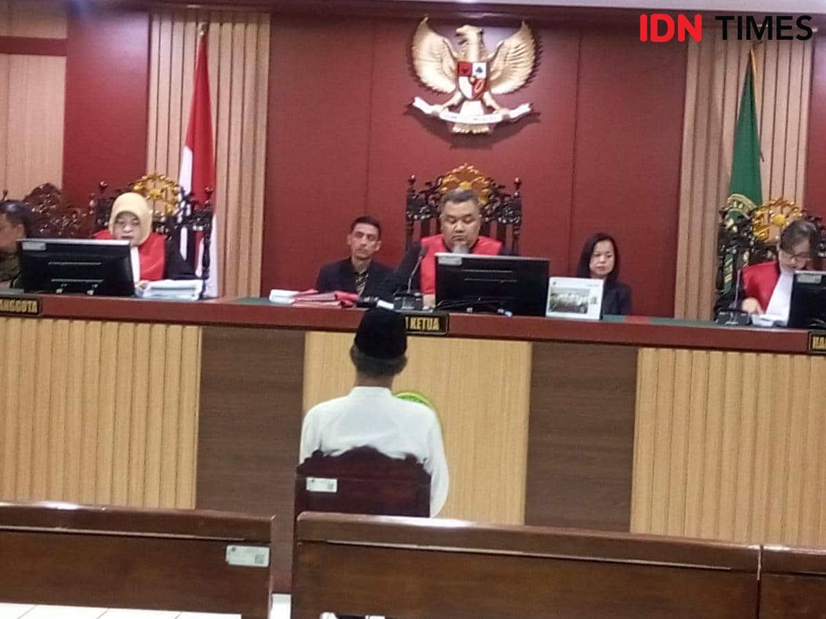 Sidang dalam perkara mafia tanah dengan korban Mbah Tupon di PN Bantul.