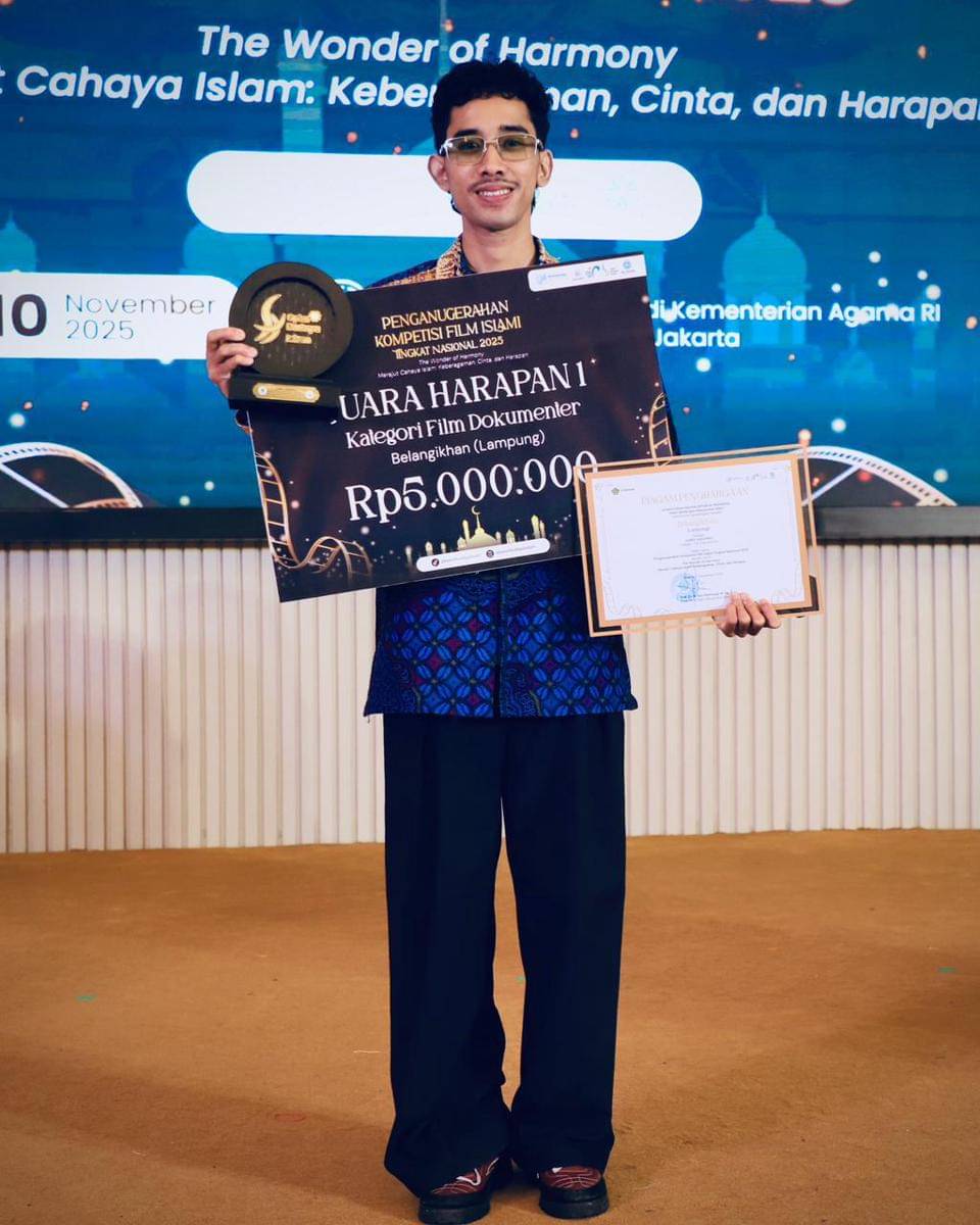 Film dokumenter berjudul Belangikhan karya mahasiswa Prodi Komunikasi dan Penyiaran Islam Fakultas Dakwah dan Ilmu Komunikasi UIN Raden Intan Lampung berhasil meraih Juara Harapan 1 pada Kompetisi Film Islami Tingkat Nasional 2025