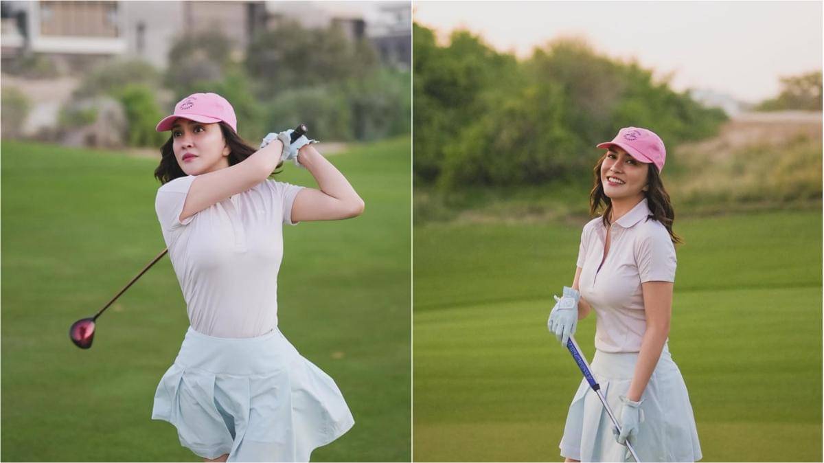 Potret Shandy Aulia main golf di Dubai