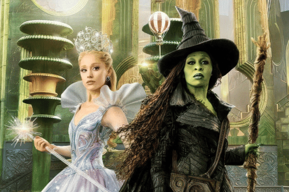 Ariana Grande dan Cynthia Erivo dalam poster film Wicked: For Good
