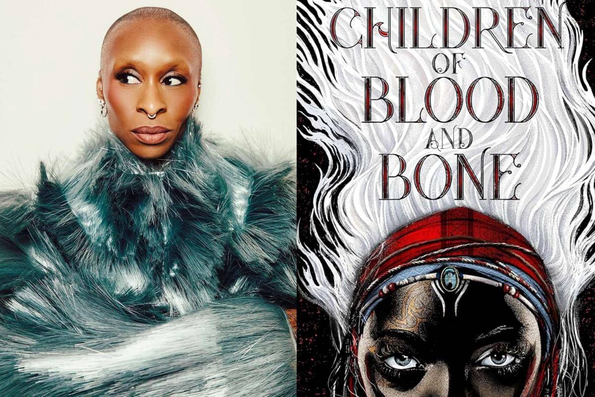 potret Cynthia Erivo dan buku Children of Blood and Bone
