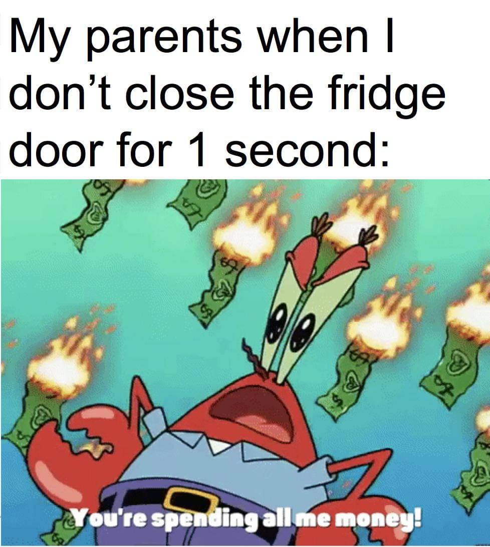 meme SpongeBob tentang uang