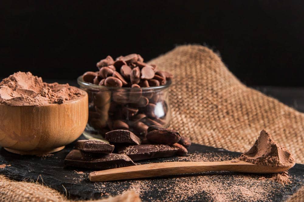 illustrasi natural cocoa powder 