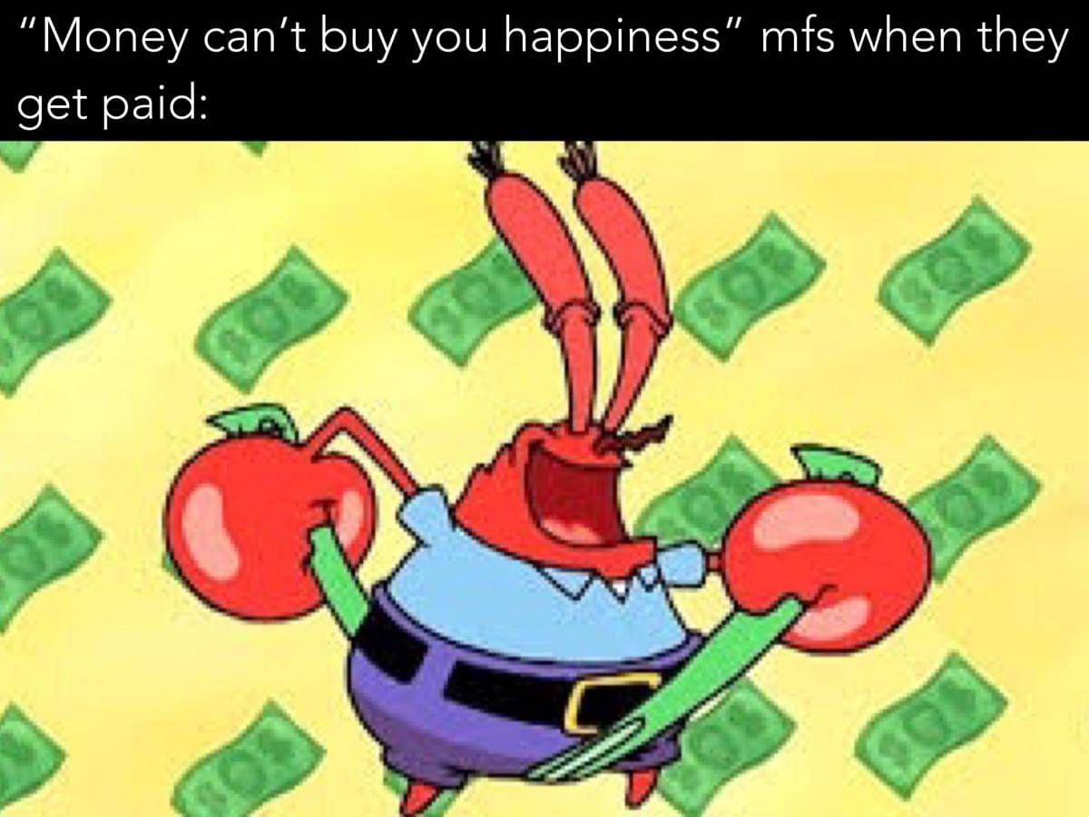 meme SpongeBob tentang uang