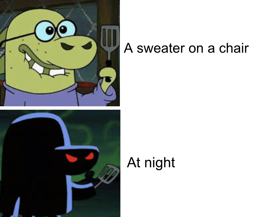 meme SpongeBob tentang sweater