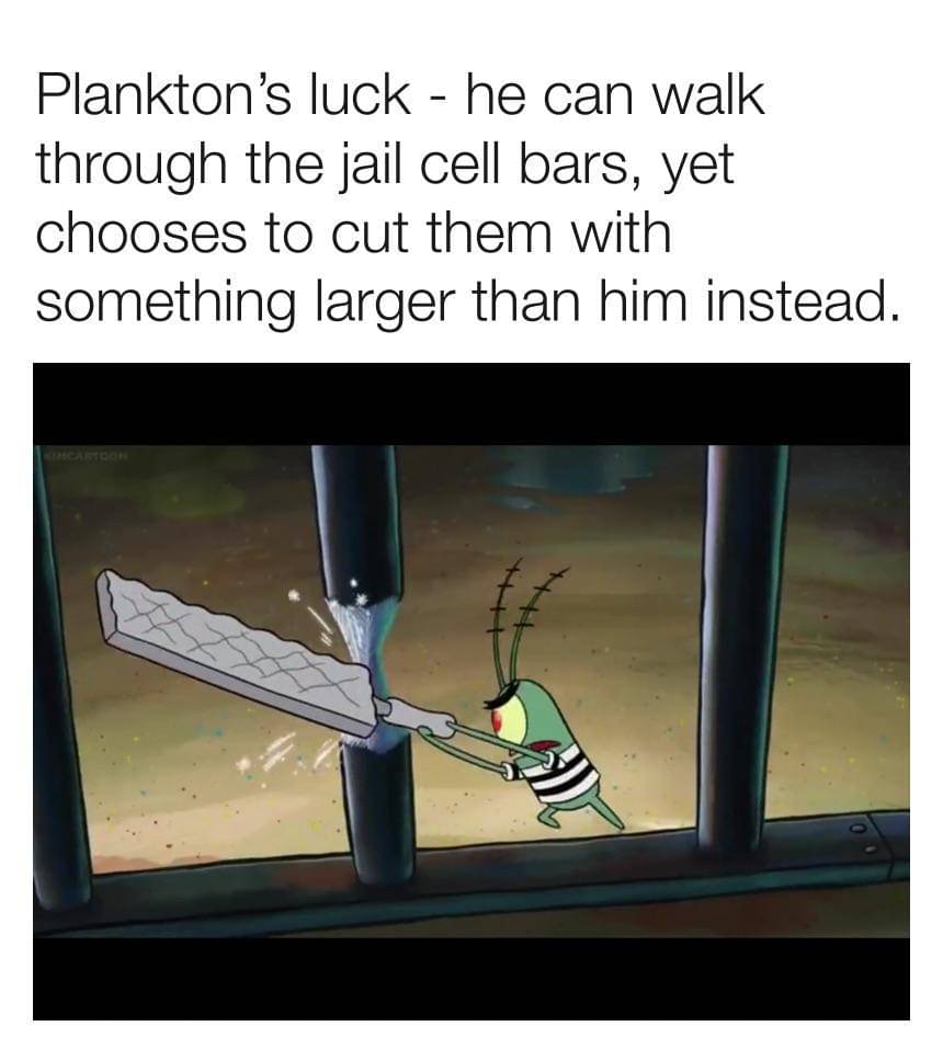 meme SpongeBob tentang penjara