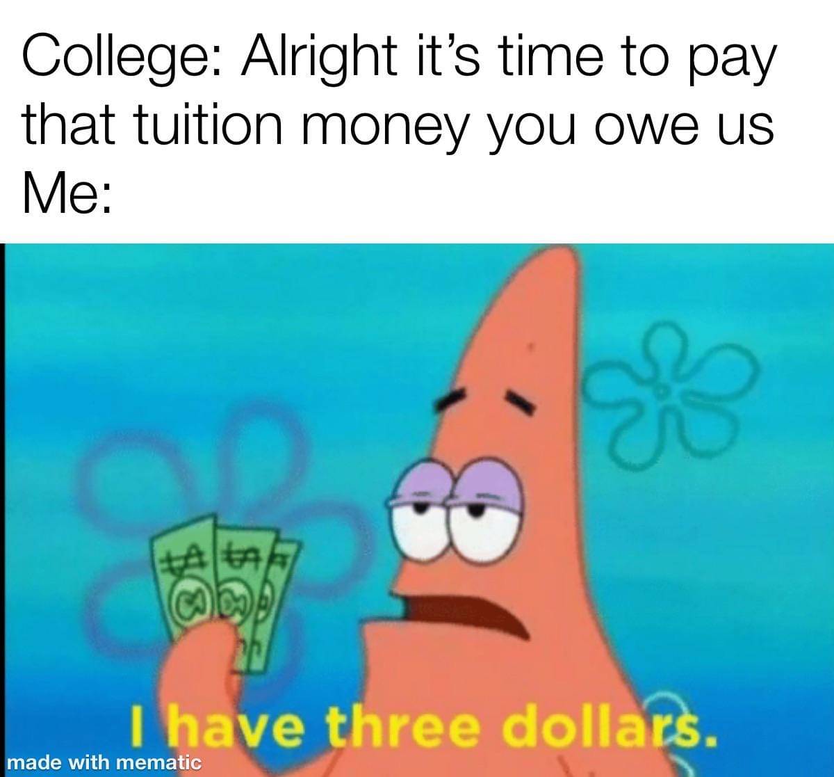 meme SpongeBob tentang uang