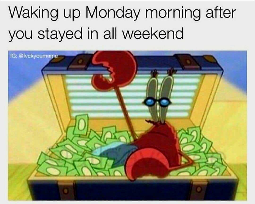 meme SpongeBob tentang uang