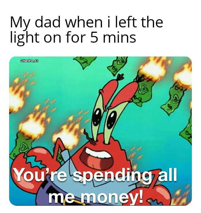 meme SpongeBob tentang uang