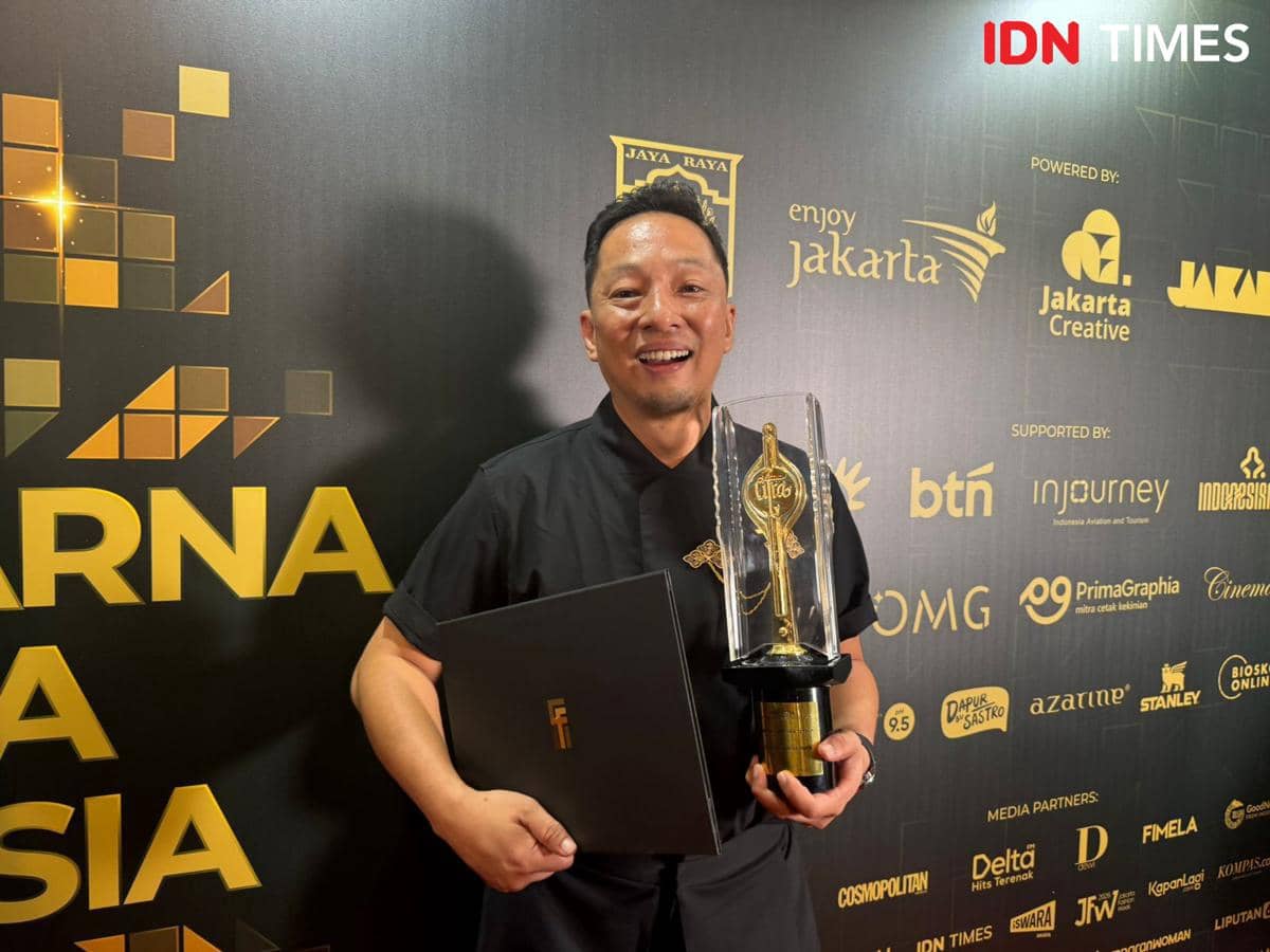 Ringgo Agus sesaat setelah memenangkan kategori Pemeran Utama Pria Terbaik FFI 2025