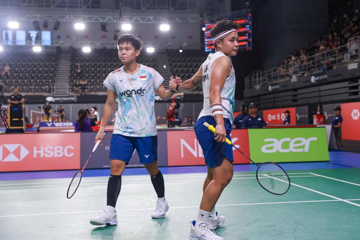 Ganda putri Indonesia, Apriyani Rahayu/Siti Fadia Silva Ramadhanti mengunci kemenangan dalam laga 16 besar Australian Open 2025