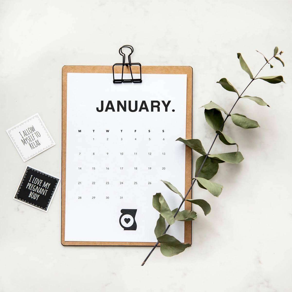Ilustrasi kalender Januari