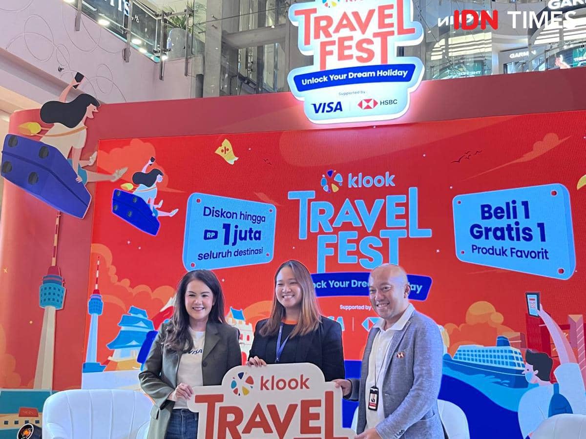 Potret konferensi pers Klook Travel Fest 2025, Central Park Mall, Jakarta Barat 