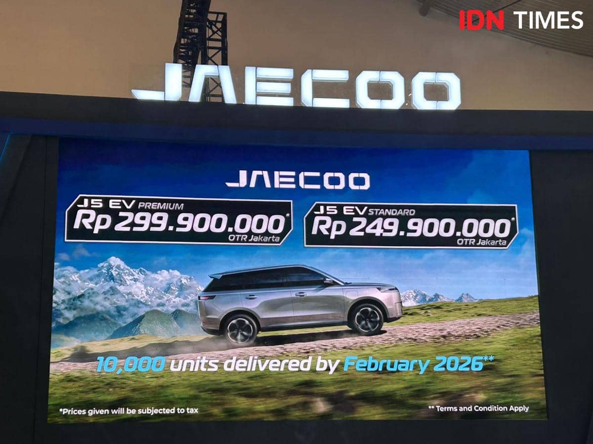 Pengumuman harga spesial Jaecoo J5 EV di GJAW, Jumat (21/11/2025).