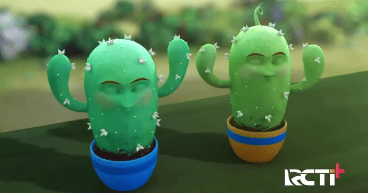 Tanaman Hias Upin Ipin, Kaktus Euphorbia. (youtube.com/Cerita Upin & Ipin)