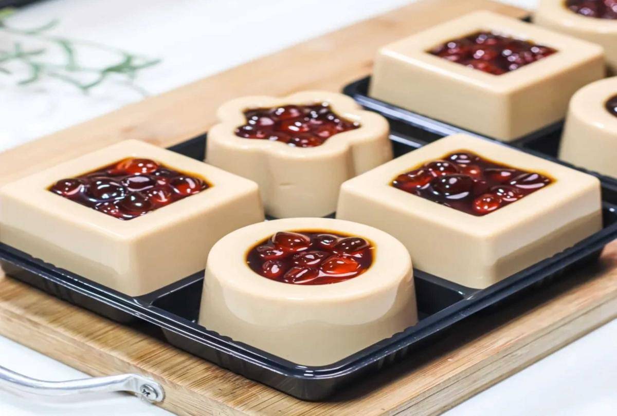 Puding milk tea boba