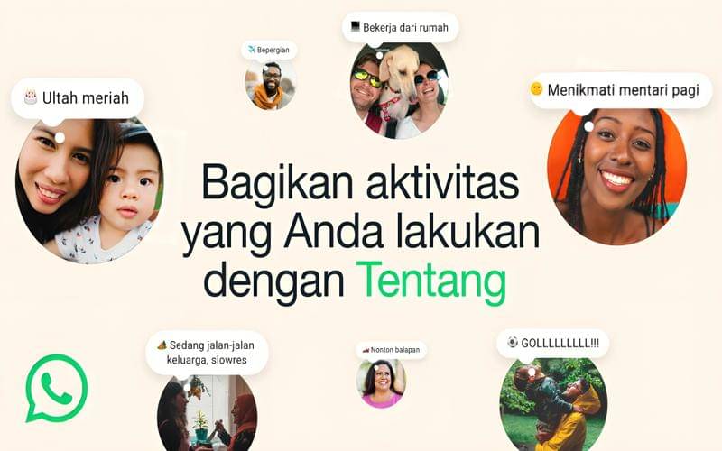 ilustrasi tampilan fitur About terbaru di WhatsApp