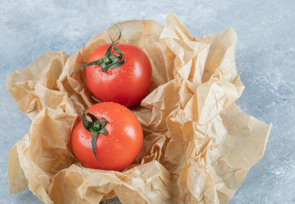 ilustrasi kertas untuk membungkus tomat