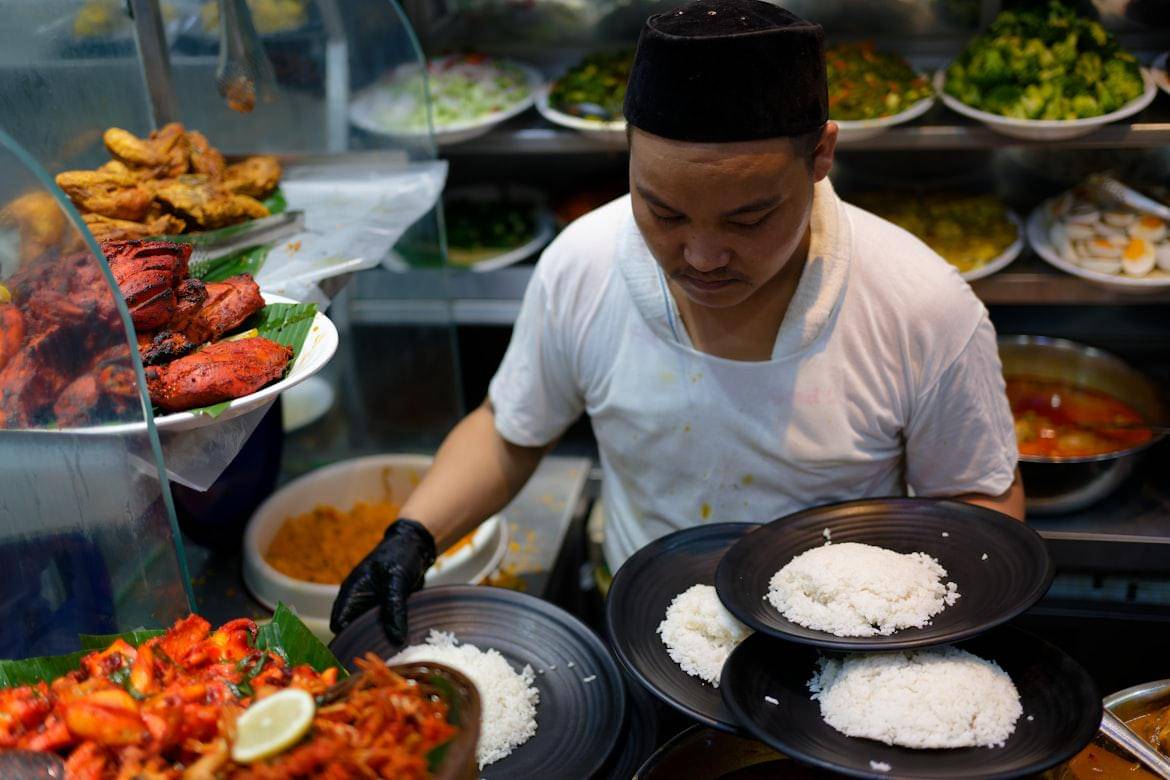 ilustrasi nasi kandar di Penang