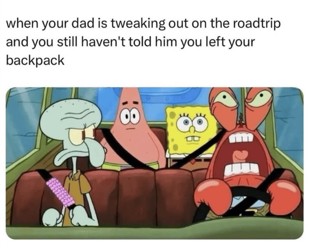 meme SpongeBob tentang ransel