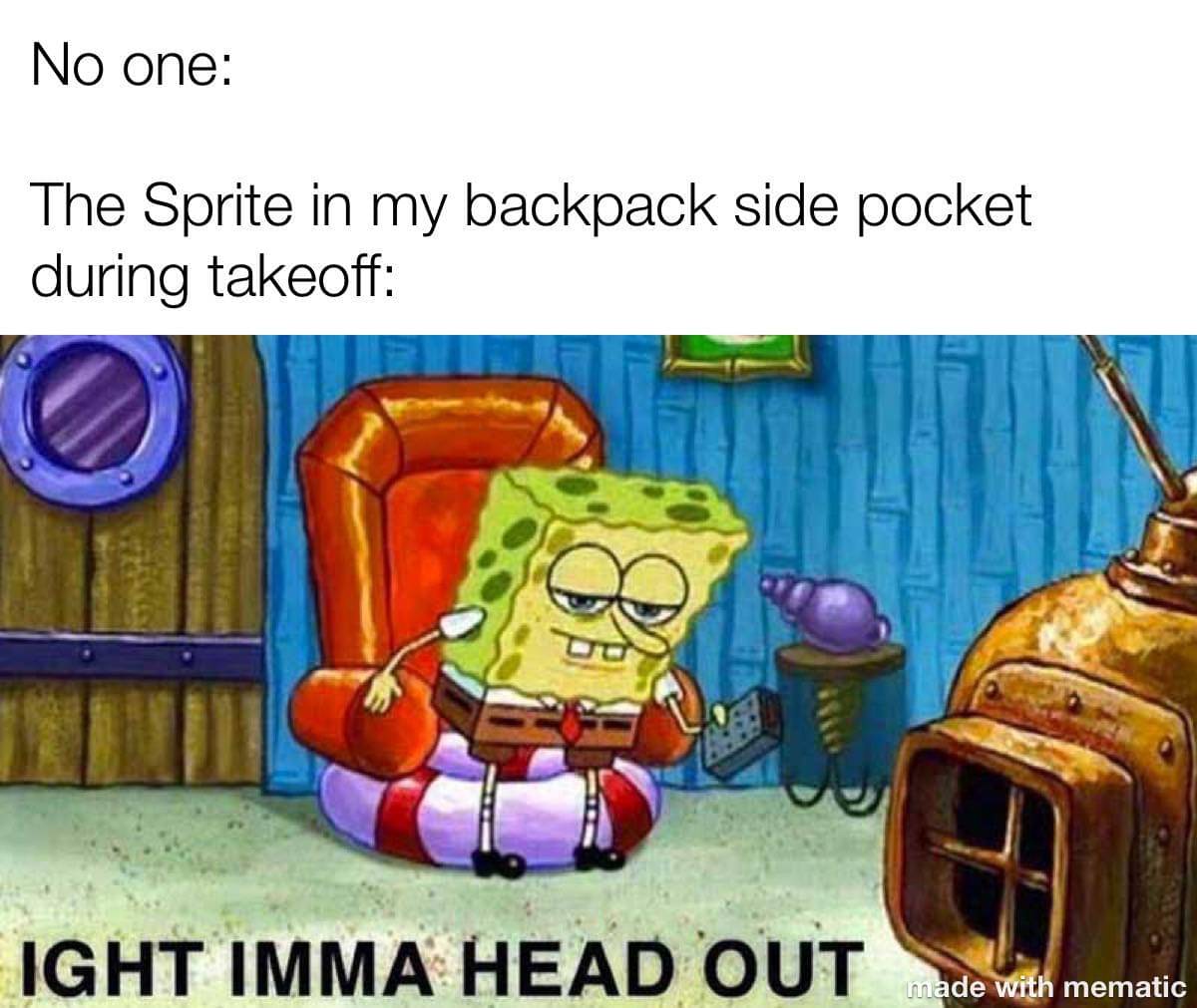 meme SpongeBob tentang ransel