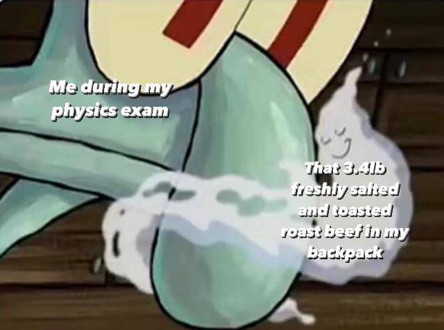 meme SpongeBob tentang ransel