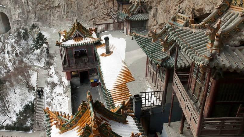 Ilustrasi xuankong si yang terdiri dari 40 paviliun dan seperti labirin udara