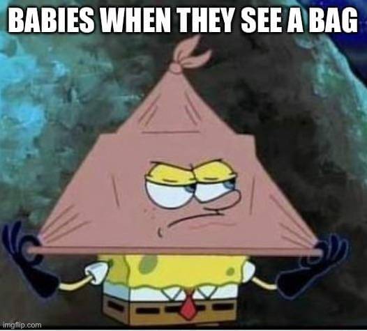 meme SpongeBob tentang ransel
