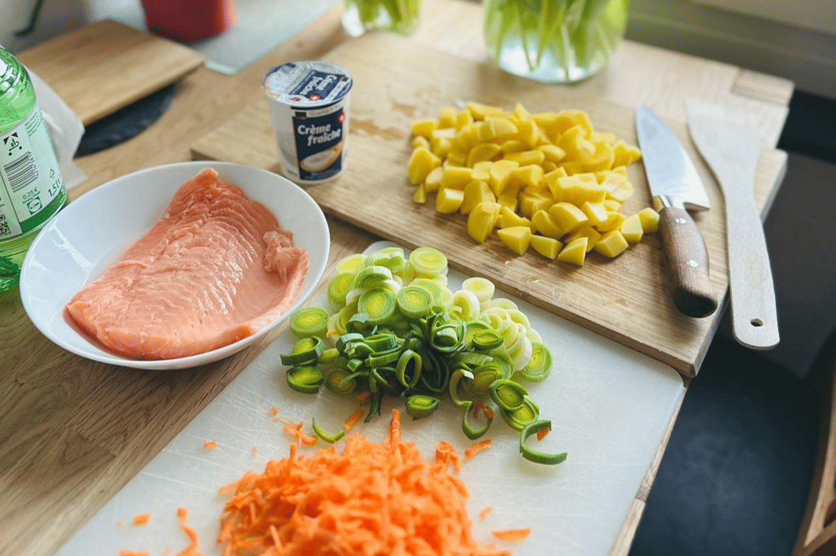 ilustrasi membuat soupe bonne femme